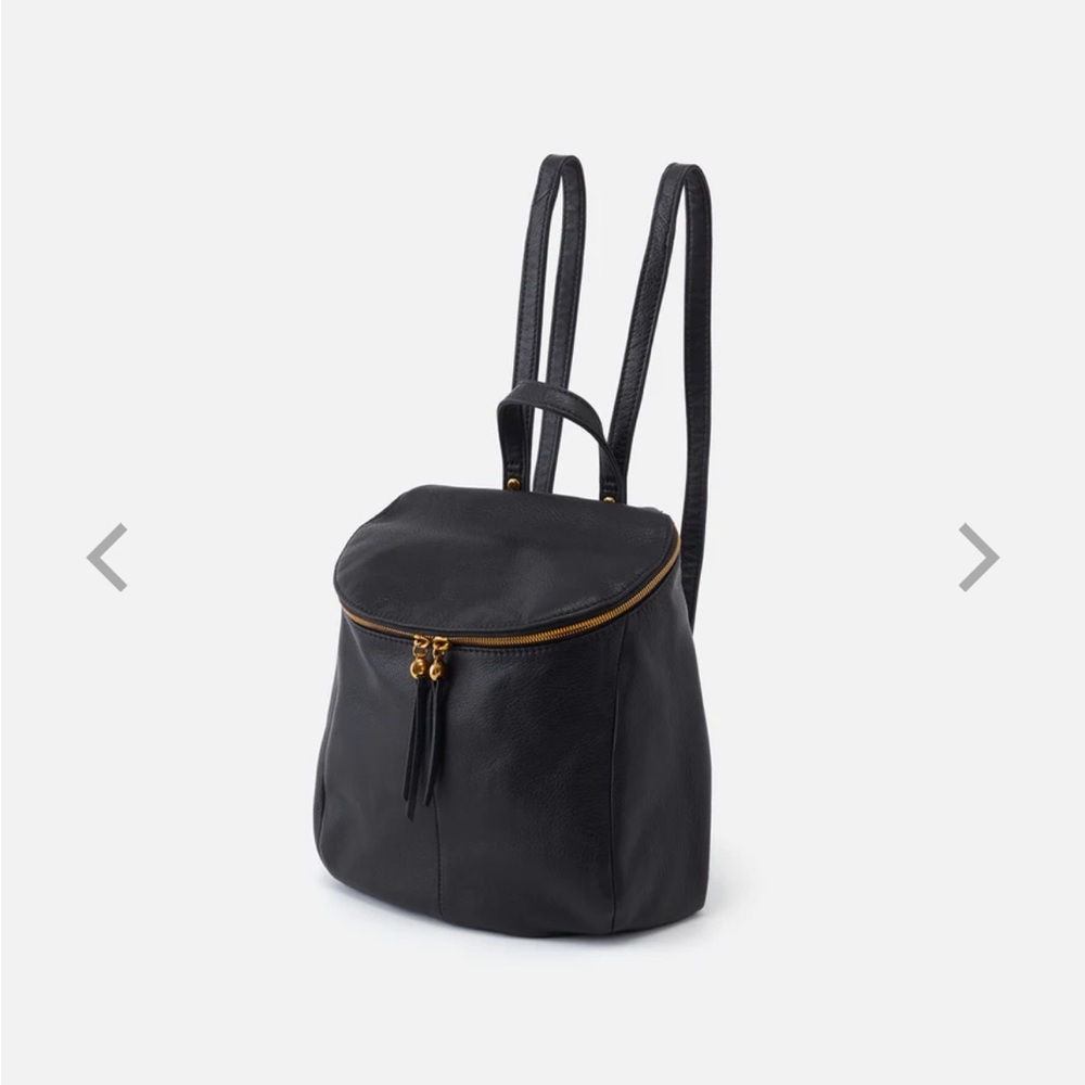 HOBO River Backpack in black pebbled leather